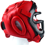 MAR-134A | Red Head Guard w/ Grill Mask For Training