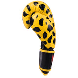 MAR-181 | Black/Yellow Leopard Print Boxing/Kickboxing Gloves for Kids