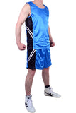 MAR-100A | Blue & Black Boxing Shorts & Vest w/ White Lines