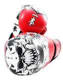 MAR-411 | White+Red IPPON Boxing Gloves w/ Skull Design