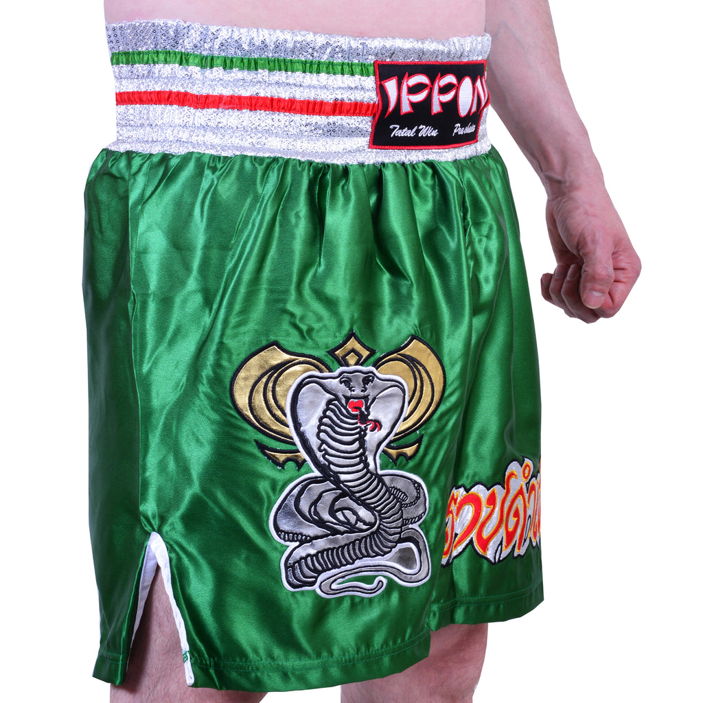 Green & White K1 Kickboxing & Thai Boxing Shorts