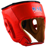 MAR-132A | Red Genuine Cowhide Leather Head Guard For Competitions