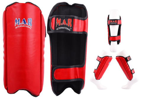 MAR-153A | Multilayered Red Shin Guards