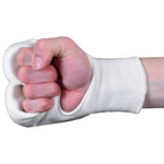 MAR-168A | White Elasticated Fabric Mitts For Hand Protection