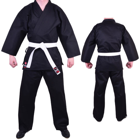 MAR-004B | Black Karate Student Uniform Gi (8.5oz Fabric) + FREE BELT