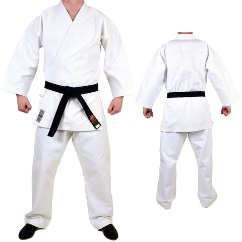 MAR-013B | White Karate Competition Uniform - European Style (14oz Canvas Fabric)