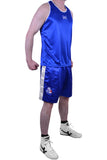 MAR-102B | Blue & White Boxing Shorts & Vest