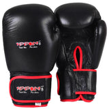 MAR-106B | Black IPPON Genuine Cowhide Leather Boxing Gloves