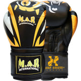 MAR-118B | Gold & Black Tiger Print Boxing & Kickboxing Gloves