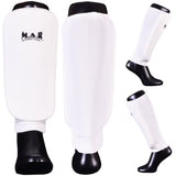 MAR-170A | White Elasticated Fabric Shin Guard For Shin Protection
