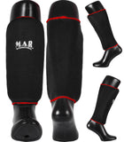 MAR-170B | Black Elasticated Fabric Shin Guard For Shin Protection