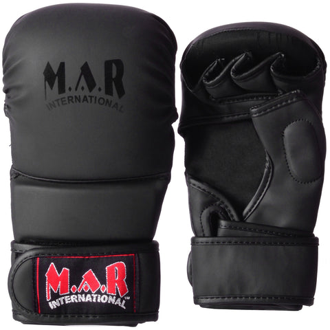 MAR-233C | Rex Leather Black Amateur MMA Gloves