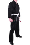 MAR-004A | Black Karate Student Uniform Gi (7.5oz Fabric) + FREE BELT