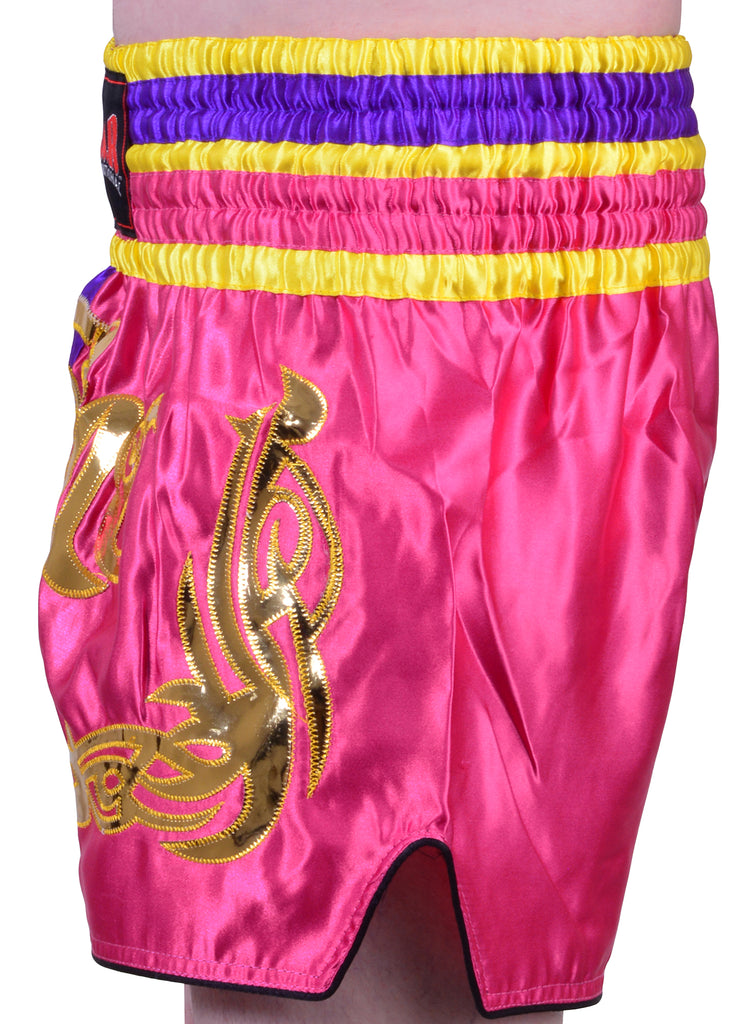 Kickboxing K1 & Thai Boxing Shorts, Purple + Pink Design
