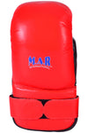 MAR-140 | Genuine Leather Red & Black Coaching/Training Mitts (One Size)
