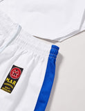 MAR-007 | White Karate & Freestyle Uniform w/ Blue Trim (8oz Fabric)
