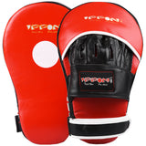 MAR-199 | Red+Black Genuine Leather Large Curved Focus Mitts
