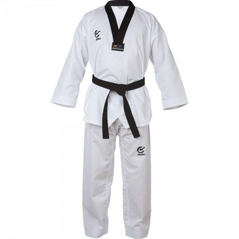 MAR-032A | White WTF Approved Taekwondo Uniform w/ Black Trim