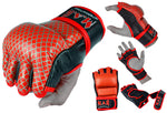 MAR-236 | Genuine Leather Red MMA Competition Gloves Open Palm