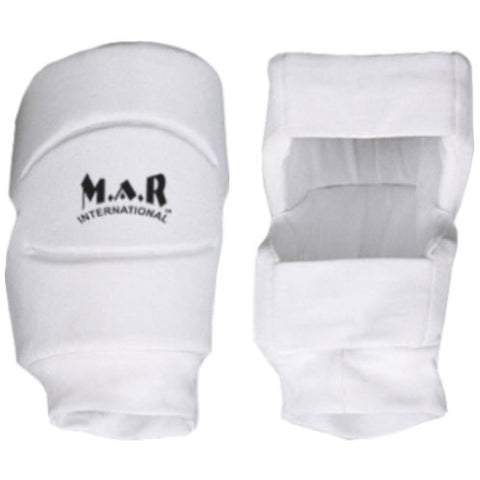 MAR-175A | White MMA Elasticated Fabric Knee Pads
