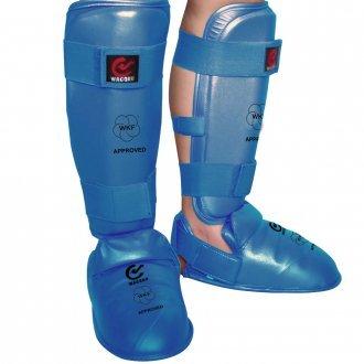 MAR-193F | WKF Approved Blue Karate Sparring Shin & Instep Pads - quality-martial-arts
